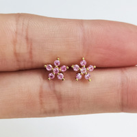 Kleine S925 Silber Blumen-Ohrstecker Sterling Silber Kubisches Zirkon Blumen-Ohrstecker