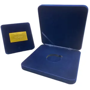 Scatola di imballaggio del distintivo della scatola della medaglia della scatola di esposizione del velluto della cassa del trofeo dei souvenir della moneta della conchiglia del metallo di qualità personalizzata