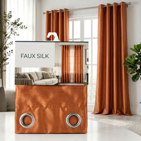 Ensemble de 2 rideaux en fausse soie de haute qualité, élégants, occultants, pour la décoration de la maison, vente en gros usine