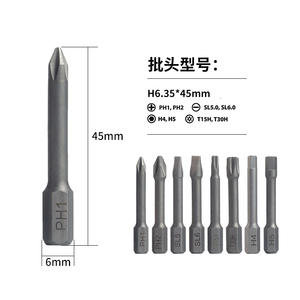 Embouts de tournevis pneumatiques Weeks 6 mm 1/4 pouce en acier CRV 45 mm, magnétiques, processus de sablage et de phosphatation - Product Image 2