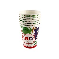 Gobelets jetables biodégradables en papier motif dinosaure, 8 pièces, 9 oz, pour anniversaires et fêtes d'enfants sur le thème des dinosaures - Vente chaude