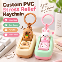 Porte-clés amusant en PVC Capybara Lapin, jouet clicker avec interrupteur tactile, pendentif anti-stress