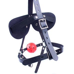 Harnais de retenue en cuir avec trous respirants pour les couples SM Bondage <span class=keywords><strong>Gag</strong></span> Sex Toys - Product Image 3