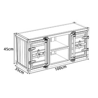Meuble TV en fer de style industriel avec rangement pour salon, table basse et mur de fond TV, origine Fujian