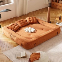 Nouveau Canapé Pliant en Tissu Crème Style Moderne Simple Trois Places pour Appartement Compact – Mobilier Gain de Place pour Salon
