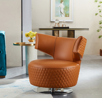 Fauteuil moderne en tissu velours et mousse, avec structure en acier inoxydable, idéal pour chambre, salon, chaise longue, hôtel, appartement, salle à manger