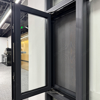 Ventanas de Aluminio Negro Personalizadas, Ventanas Arqueadas, Ventanas Abatibles de Doble Vidrio, Ventanas con Bisagras