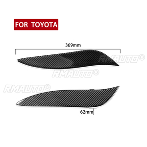 2 pièces de garnitures de phares en fibre de carbone pour Toyota Corolla 2008-2011, autocollants de phares, garnitures de phares - Product Image 4