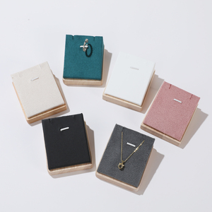 Wholesale Wood Velvet Modern <b>Jewelry</b> Necklace Display Rack Stand <b>Tray</b> with Custom Color Velvet Cushion Custom Size - Product Image 1