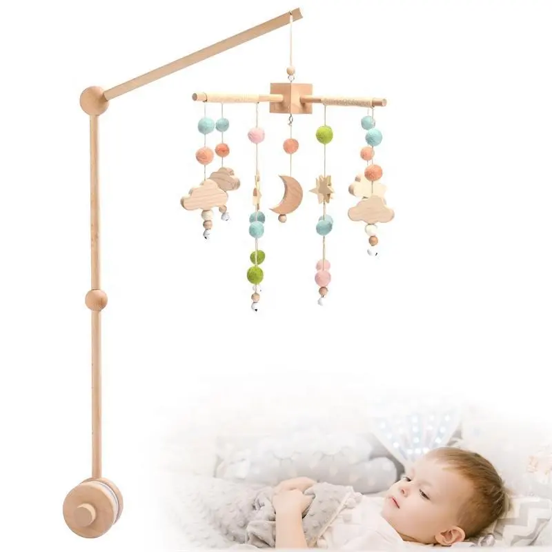 Hot Sale Handmade Plüsch Babybett Glocke Custom Filz Baby Schlaf Mobile Bunte Plüsch Musik Bett Glocke