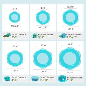 أغطية سيليكون قابلة للتمدد لتخزين الطعام في الثلاجة ، أغطية أوعية مرنة قابلة لإعادة الاستخدام لعلب الأكواب برطمانات دائرية ومستطيلية - Product Image 5
