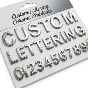 Custom Self-Adhesive <strong>Chrome</strong> Lettering Emblem Vinyl Alphabet <strong>Number</strong> Car Decal Badge 3D Style Sports Sticker 1 Year Warranty - Product Image 1