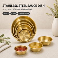 Mini-bol à sauce coréen en acier inoxydable SUS304, coupelle à condiments empilable, compatible lave-vaisselle, écologique