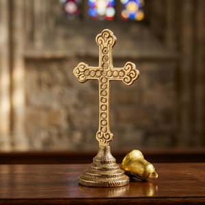 BRASS <b>Religious</b> Handmade Ornamental Cross Accent Home Decor - Product Image 3