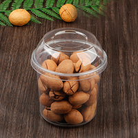 Gobelets en plastique PET jetables à paroi simple de 115 mm de qualité alimentaire avec couvercle pour salades, noix, biscuits, fruits pour animaux de compagnie