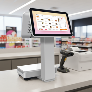 เครื่องบันทึกเงินสด POS ขนาด 15.6 นิ้ว แบบสัมผัสสองจุด พร้อมเครื่องพิมพ์ในตัว ระบบออลอินวัน สำหรับร้านค้า C6 หน้าจอ 15.6 นิ้ว - Product Image 1