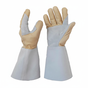 Gants de travail de sécurité respirants en gros, gants de rigueur en cuir avec logo personnalisé, poignets souples, résistants à l'eau et aux hautes températures - Product Image 1