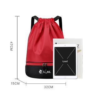 Sac à cordon unisexe grande capacité en tissu polyester avec logo personnalisable, petite taille, sangle tendance pour la natation et le basketball - Product Image 2