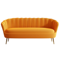 Fauteuil d'appoint moderne en velours tufté de style nordique avec accoudoirs rembourrés et pieds en métal pour salon, chambre et bureau