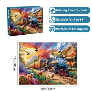 Puzzles personnalisés de <span class=keywords><strong>500</strong></span> <span class=keywords><strong>pièces</strong></span> pour adultes Puzzles en papier pour chiens pour adultes Puzzles de train Grand cadeau - Product Image 2