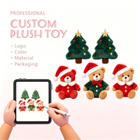 Peluche de haute qualité super douce en coton PP, fabricant de jouets personnalisés Kawaii, cerf, ours en peluche, jouet de Noël, 10 cm, sac OPP