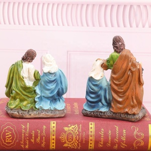 Three-Person Family Statue Resin <b>Craft</b> Handicraft Christmas Decoration Desktop Ornament and Holiday Gift Jesus Figurine - Product Image 2