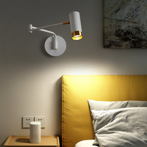 Minimalist Luxury Simple Modern Bedside <strong>Wall</strong> Lamp with <strong>Extendable</strong> Swing-Arm Design LED Three-Color <strong>Light</strong> for Bedroom Study Rooms - Product Image 2