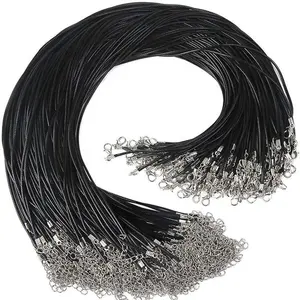 2.0/1.5mm Necklace Cord for Jewelry Making Black Waxed Necklace Cord String for Jewelry Necklace Bracelet Making Supplies