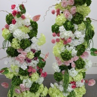 Fleurs artificielles pour arrangements floraux de mariage, pilier floral artificiel pour la décoration de l'allée et de la scène de mariage