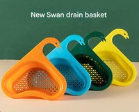 Nieuwe Swan fruit- en groentefilter afvoermand zadelvormig aanrecht hangend droog-nat scheiding niet-geperforeerd van plastic