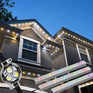 Lumières de Noël extérieures programmables, pixels RGB 50 mm, LED adressables IP68 pour toiture et <span class=keywords><strong>maison</strong></span>, utilisation permanente pour les fêtes - Product Image 1