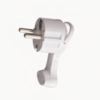 Prise européenne plate 16A 250V peu encombrante avec câble coudé à 90 degrés pour utilisation en UE