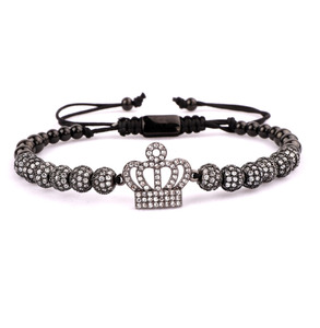 Bracciale Macramè con Charm Corona e Perline in Zirconia Cubica di Alta Qualità, Nuovo Design, <span class=keywords><strong>Gioielli</strong></span> per Uomo e Donna - Product Image 5