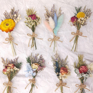Mini bouquet de fleurs séchées naturelles 13 cm, petite composition <span class=keywords><strong>pour</strong></span> loisirs créatifs, cadeaux de mariage et décoration de cartes de vœux - Product Image 1