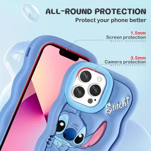 <span class=keywords><strong>Coque</strong></span> souple en silicone Wave <span class=keywords><strong>Stitch</strong></span> pour iPhone 15 14 13 12 11 Pro Plus mini Max Xs <span class=keywords><strong>XR</strong></span> 6 7 8 SE - Product Image 6