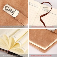 Cuaderno de Notas Grueso para Mujer, Marca This City, con Contraseña, Retro, Encuadernado en Poliuretano, con Cierre, A5, Diario Creativo, Papelería, Bloc de Notas