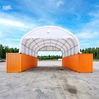 Abri conteneur à double treillis 30' x 40' avec couverture en PVC 17 oz et paroi latérale fermée pour le stockage de machines