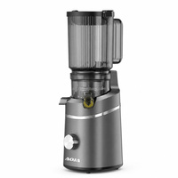 Extracteur de jus lent avec grande goulotte d'alimentation de 14 cm, moteur silencieux à 60 tr/min, rendement élevé en jus de 75 %, couvercle en maille d'acier inoxydable, facile à nettoyer