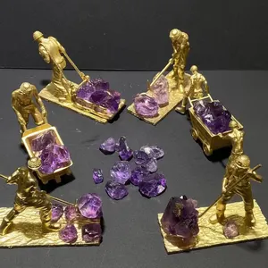批发散装晶体标本收集淘金采矿机矿物晶体工艺紫水晶石英地质宝石底座