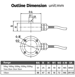 خلايا وزن صغيرة الحجم عالية السعة من 50 كجم إلى 10 طن، مستشعر وزن من الفولاذ المقاوم للصدأ، خلايا وزن دقيقة لميزان التعبئة - Product Image 6
