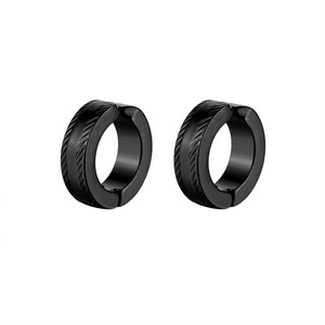 ต่างหูแบบหนีบสไตล์มินิมอล ทำจากสแตนเลสสตีล ป้องกันการแพ้ สำหรับผู้ชาย - Product Image 4