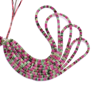 Cuentas Heishi Redondas Lisas de Esmeralda y Rubí de 4mm-5mm, Piedras Preciosas Naturales Raras, Cuentas Sueltas para Joyería - Product Image 3