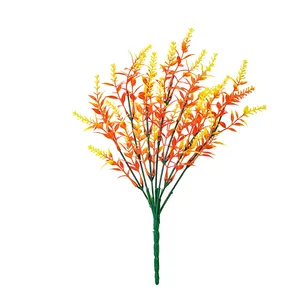 窗户花瓶装饰用人造橙色花朵塑料薰衣草