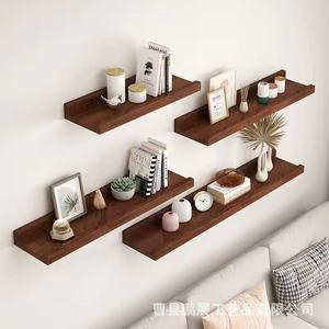 Wooden Wall Mounted <b>Shelf</b> Solid Wood Rectangle Durable Storage Rack For Living Room <b>Bedroom</b> Decorative Single Panel - Product Image 1
