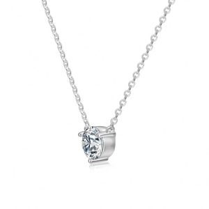 Dylam Finest Top Jewelry 925 Silver 6.5mm Solitaire VVS1 <b>D</b> Color Moissanite Stone Pendant Link Chain Jewelry <b>Necklace</b> for Gift - Product Image 3