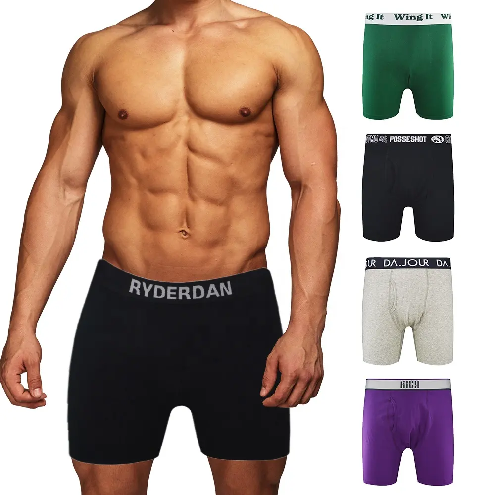 Hot Sale High Quality Organic Cotton Panties Underwear Men Waistband Europe Boxer Briefs Plus Size Boxers For Men