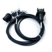 Adaptateur automobile extérieur étanche en laiton noir ABS, connecteur de fibre optique, câble blindé de terrain YZB 12 cœurs, prise femelle 12V