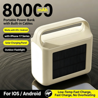 Banque d'alimentation solaire avec lumière, 100000mAh, charge rapide 22.5W, polymère lithium, port USB, portable pour le camping et les activités de plein air