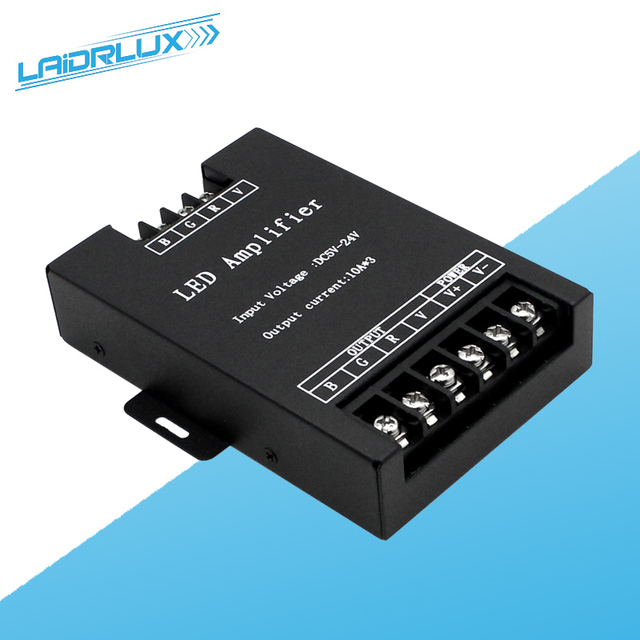 DC5-24V 10A High Power Output 3-Channel signal Input Power Amplifier RGB LED Strip Light Extender Controller Repeater