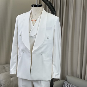 Мужской деловой костюм-тройка с застежкой-молнией, ветрозащитный и дышащий, приталенный, для оптовой продажи - Product Image 3